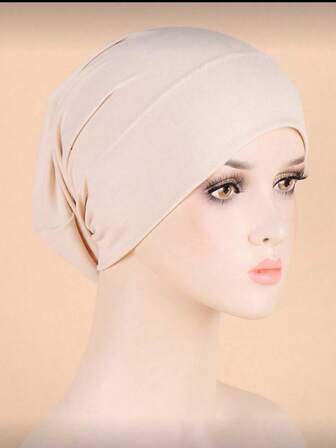 1pc FASHION HEADWRAP For Women Daily Life Bonnet Hair Bonnet Turban Muslim Inner Hijab Caps Women Solid Color Under Hijab Caps Stretchy Breathable Full Cover Undercap Tube Bonnet