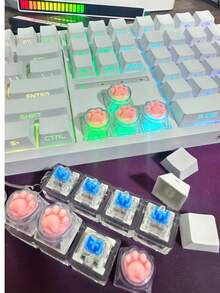 Fingertip Novelty Slow Rising Stress Relief Toy, Keypad Styled, With Soft Silicone Cat Paw Design Keychain, Pendant, Cellphone Charm & Decorative Accessory, Keyboard Keycap With Tapping Sound Fidget,Fidget Toys,Toys,Squishes,Weird Toys,Shock Gum,Fidget Toys>Abs,Cat Paw Squish,Cat Toys - 貓爪四鍵 - 查看 4