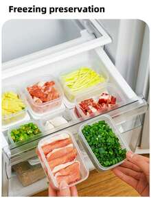 1个带盖冰箱食品储物盒，便当盒，洋葱姜蒜储物盒，透明塑料小盒，备餐盒，厨房适用，办公室午餐盒，洋葱姜蒜储物盒 - 彩色 - 查看 9