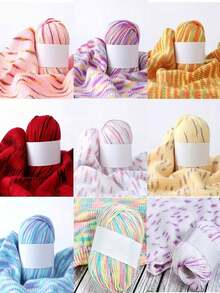 50g Premium Blended Yarn: 60% Silk, 40% Cashmere, Soft & High Quality, Suitable For Knitting And Crocheting Sweaters, Blankets, Scarves, Cardigans, Hats, Multi-Color Options, Ideal For Handicrafts - Multicolor - View 9