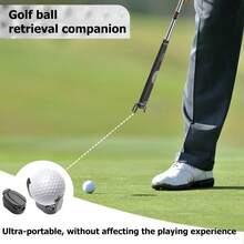 Foldable Golf Ball Retriever - Made Of ABS Material, Universal Fit, Suitable For Valentine's Day, Mother's Day, Thanksgiving, Christmas - Black Golf Ball Grabber, Fits Putter Grip