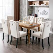 Dining Chairs - Beige + Velvet4 - View 5