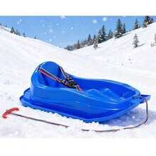 70x49cm Sled With Safety Belt And Tow Rope, Random Color - Winter Skiing Tool, Outdoor Leisure Skiing Equipment - Random Color - View 5