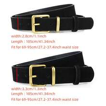 1 szt. Pasek ze skóry ekologicznej z aksamitną klamrą w kolorze złotym, vintage, do jeansów i spodni damskich, modny i prosty - Zamsz - Zobacz 6