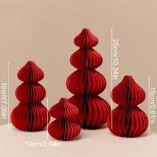 1/2/4/6pcs Red Foldable Paper Honeycomb Lanterns Decor, Lucky Bag Spring Festival Figurine Hanging Ornaments, Traditional Chinese New Year Celebration Decorations, Non-Electric Lunar New Year Lanterns, Wedding Lanterns, Wall Hanging, Holiday Party Room Decor, Chinese New Year Gifts - Multicolor - View 18