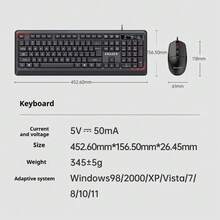 Lenovo KM201 Wired Keyboard And Mouse Combo For Home, Office, Gaming, And Laptop/Desktop Computers - Black - View 6