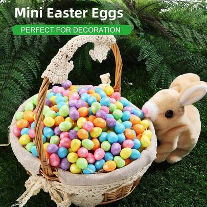 70 Mini Easter Eggs - Sparkling Foam Decorative Eggs For Bulk DIY Projects, Easter Party Gifts, And Basket Filler - Assorted Colors To Brighten Your Holiday Decor
