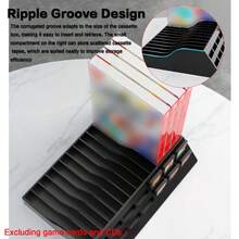 iplay 多功能游戏卡收纳架，兼容N-Switch/Switch 2游戏卡和光盘，N-Switch游戏卡收纳支架-黑色（可收纳14张游戏卡和14个游戏卡盒） - 黑色 - 查看 5