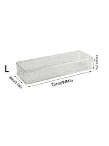 1pc Clear Drawer Organizer With Dividers For Cosmetic Storage, Dressing Table, Skin Care Product Classification, Perfume Organizer, Lipstick Holder, Eyebrow Pencil Storage Box,For Holiday Beach, Bathroom Collection, Bedroom Collection, Large Capacity - Crystal Pattern Transparent - View 12
