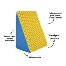 Triangular Therapeutic Backrest Pillow - Multipurpose - Yellow And Blue - Multicolor - View 3