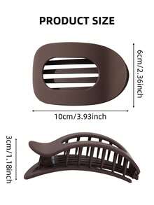 3/1 pieza Clip de pato no irritante con acabado mate, clip de agarre de abulón grande en la parte posterior de la cabeza, nuevo clip de disco plano para el cabello de mujer, accesorio para el cabello - Multicolor - Ver 6