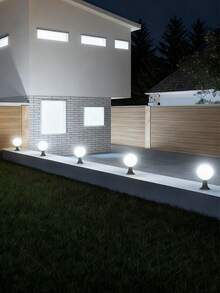 4pcs Solar Sphere Ground Lights, Warm Ambiance Lights For Garden, Pathway Illumination, Suitable For Garden Decor, Nighttime Path Lighting, Outdoor Cozy Landscaping And Multi-Scenario Decoration - Solar-powered Spherical Ground Lamp - View 11