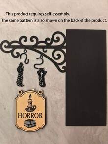 1件装 YOPPIX 书角酒馆标志牌 - 中世纪风格书架装饰，带悬挂支架，趣味书籍类型分隔牌，适用于家庭图书馆、书架整理和阅读角装饰