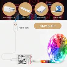 NBBUFF 3 pés - 100 pés Fita de Luz LED RGB Inteligente com Controle Remoto e Controle de Aplicativo, Sincronização de Música, Temporizador, Múltiplas Cores, Fácil de Instalar, Luzes LED para Decoração de Quarto, Sala de Estar, Sala de Jogos, Bottom de TV, Decoração de Bar, Iluminação de Teto, Decoração de Festa de Feriado, Decoração de Natal e Ano Novo, Presente