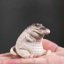 1pc Mini Pet Crocodile Ornaments, Cool Personalized Decor, Handmade Tea Ceremony Tea Set Accessories, Tea Table Tea Play, For Home Decoration, Home Decoration Best Gifts Birthday Graduation - 白色 - 查看 1