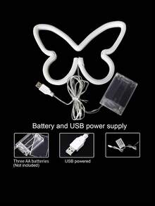LED Schmetterling Neonlicht, USB/Batterie betrieben, geeignet für Bar, Schlafzimmer, Spielzimmer, Hochzeitsfeier, Wanddekoration, Valentinstag Geschenk - Verschiedenfarbig - Übersicht 9