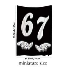 1 Piece Of 67 Digital Theme Printing Blanket|Polyester Flannel, Digital Printing, Mixed Color, 300g/M2, Universal In All Seasons, Very Suitable For Napping, Camping, Travel, Cars, Christmas And Birthday Gifts. - 樣式1 - 查看 4