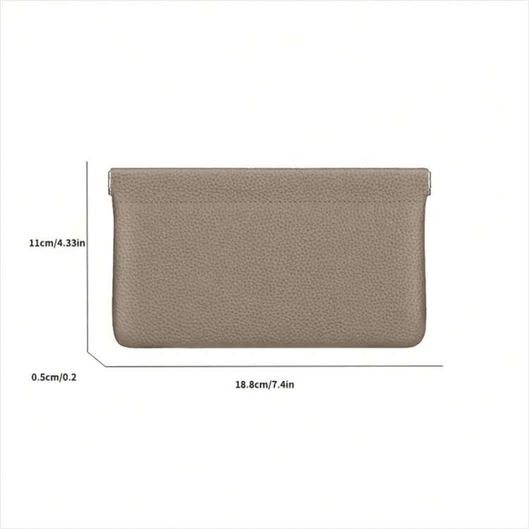 1 Piece-Automatic Closure Leather Long Wallet, Storage Bag For Passport And Driver's License Holders' Headphone Cables, Cash Storage Bag For Data Cables, Women's Wallet, Men's Wallet, Makeup Bag Wallet, Wallet, Mobile Phone Bag, Travel Essentials, Travel Accessories, Vacation, Summer Vacation, Return To School - 彩色 - 查看 3