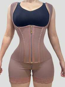 运动束腰带，带纽扣和拉链，塑形腰部，塑身连体衣