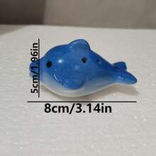 1pc 6-Hole Ceramic Ocarina - Mini Musical Instrument, Creative New Design, With Rope (Random Color) - Multicolor - View 3