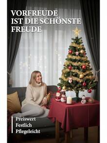 Artificial Christmas Tree 182 Cm - Lifelike Artificial Christmas Tree Made Of PE & PVC, Density 1050 Branches, Sturdy Base,  Friendly, Easy To Store - 120 cm - View 2