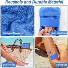 Guantes para eliminar arena de la playa - Un elemento esencial para la playa, guantes reutilizables y amigables con la piel para eliminar la arena. Diseño geométrico moderno y ligero, de felpa coral, fáciles de lavar a mano y de secado rápido, aptos para uso en la playa al aire una toalla de playa resistente a la arena.