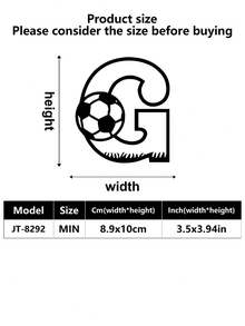 1 pieza Decoración de pared para exteriores, Logotipo inicial, Letra entrelazada de fútbol de metal, Decoración de arte de pared, Decoración de pared de metal clásica de fútbol, Material resistente, Calidad superior, Diseñado con un tema de fútbol, Adecuado para el hogar, la oficina, el dormitorio, la sala de estar, el jardín y otras escenas, Un regalo ideal para los fanáticos del deporte, Una decoración de logotipo de metal personalizada artística y moderna, Una excelente opción para regalos de inauguración de la casa, cumpleaños y días festivos, decoración de habitaciones, decoración de dormitorios, hogar - Multicolor - Ver 24