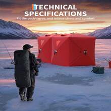 Insulated Ice Fishing Shelter 6-8 Person, Quick Setup Portable Hub Tent, Windproof Thermal Shanty For Winter Ice Fishing With Carry Bag - Red - View 6