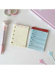 1pc Goldfish Print Loose-Leaf Notebook, Student M5 Mini Apple Cat Notebook, Strawberry Diary Portable Pocket Notebook - Multicolor - View 14