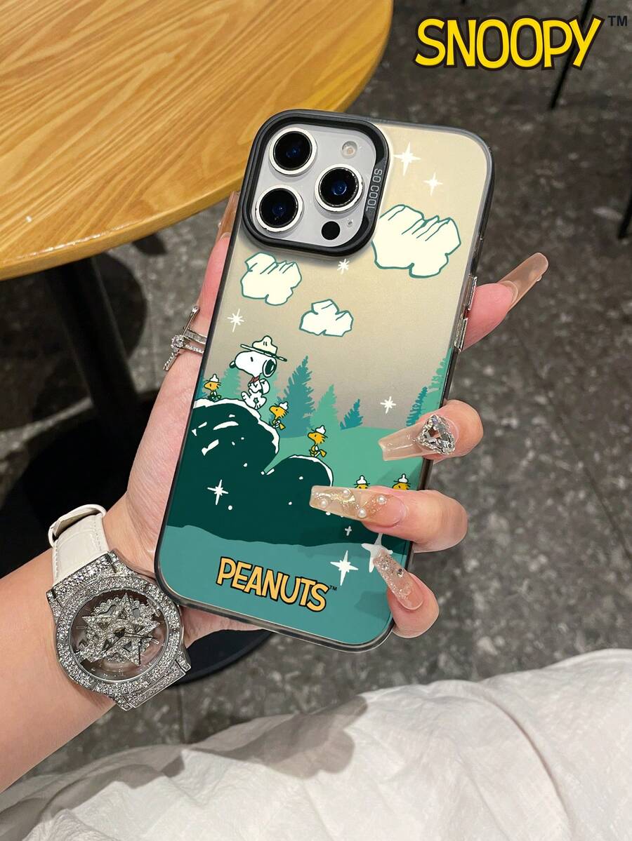 SNOOPY A Cartoon Animation Dynamic Color Silver Shell Shockproof Tpu Material Phone Case Can Be Given As A Holiday Gift. It Is Applicable To Iphones. The New Model Is Suitable For IPhone13/14/15/16/17Pro Max Phone Cases - Multicolor - View 1