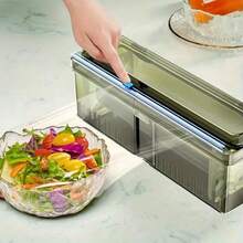4/1pc Plastic Wrap Cutter - Self-Adhesive Fit 13" Roll Slide Cutter For Foil, Wax Paper, Parchment Paper - Replacement Fit Most Brands Wrap Dispenser - Clear - View 4