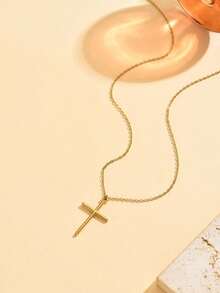 1pc Minimalist Chic V-Shaped Blade Chain Stainless Steel Necklace For Women, Fashion Essential