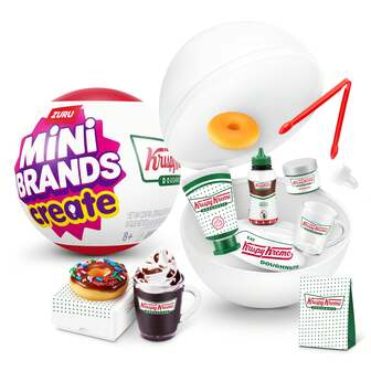  Mini Brands Create Krispy Kreme Create Series 1 Capsule By ZURU - Mini Collectibles Blind Packaging, DIY, Novelty, Resin Play, Mini Replica Food, NOT Edible, Collectors, 8+(Random Style)
