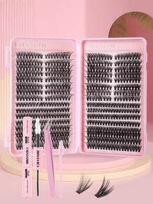 Bộ 608/544 cụm mi giả DIY, độ dài hỗn hợp 10-16mm, 30D+40D/50D+60D/80D+100D, dung tích lớn, vẻ ngoài tự nhiên và mi giả siêu mềm, thích hợp trang điểm hàng ngày, du lịch, tiệc tùng, lễ hội và làm quà tặng cho mẹ hoặc bạn bè - Hồng - Xem 9