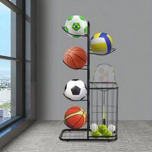 SENDERPICK Basketball Storage Rack - Black-61092248 - View 4