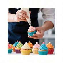 100 PCS Piping Bag | Reusable, Cake Decorating/Baking | Anti-Burst & Easy-Clean - Trong suốt - Xem 9