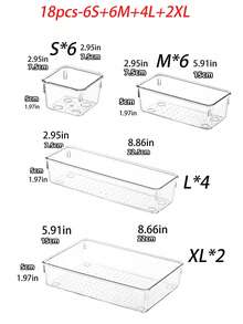 1pc Clear Drawer Makeup Organizer Box With Dividers, Cosmetic Storage Holder For Vanity Table, Perfume Organizer, Lipstick & Eyebrow Pencil Case,For Holiday Beach, Bathroom Collection, Bedroom Collection, Large Capacity - Polka Dot Transparent - View 22