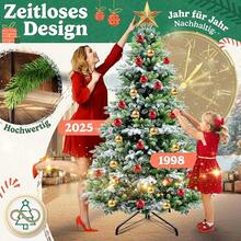 Kesser ®   Artificial Christmas Tree PE 180 Cm With 780 Tips With Snow, Artificial Fir Tree Quick Assembly Including Christmas Tree Stand, Christmas Decoration - PE Green 1.8 M Fir Christmas - Green With Snow - View 6