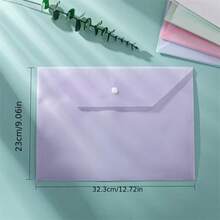 10/8/5pcs A4 Clear Document Bags, Large Capacity Thick Snap Closure Storage Bags, High-Quality Pencil Case - Flat Mouth - View 13