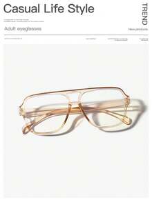 1 PC Women's Classic Aviator Frame Glasses For Computer Gaming Home Office - Multicolor - View 2