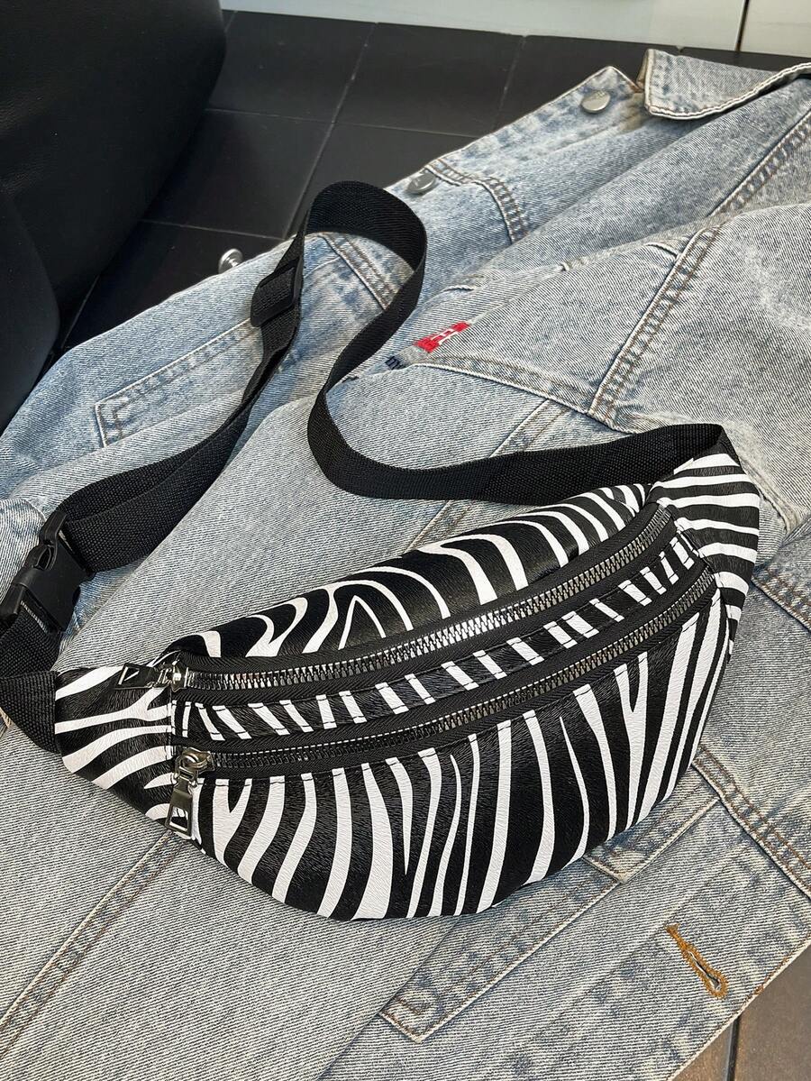 Fashionable Retro Zebra Print Women Waist Bag - Multicolor - View 1