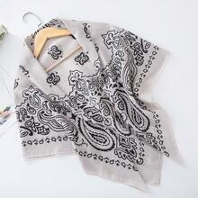 1条女士新款110*110厘米大方巾，花卉印花，波浪边，巴厘岛雪纺，印尼方形头巾披肩 - 方巾1201-1 - 查看 12