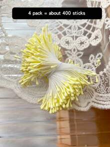 Mini Pearl Double Heads Flower Stamen Pistil Handmade Artificial Flowers, Suitable For Wedding Decoration, Bridal Backdrop Props, Bouquets, Boutonnieres, Corsages, Wedding Arches, Party Decor - Multicolor - View 21