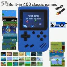 1pc Macaron Handheld Game Console, 400-In-1 Retro Classic Portable Game Player With 1020mAh Large Capacity Battery, Multiple Colors Available (1 Player/2 Players) - Multicolor - View 28