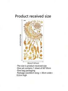 Ramadan Star Moon Wall Sticker, Eid Al-Fitr Moon Festival Wall Decoration Sticker, Window Decoration Sticker, Mu'barak Party Decoration Sticker - Multicolor - View 10