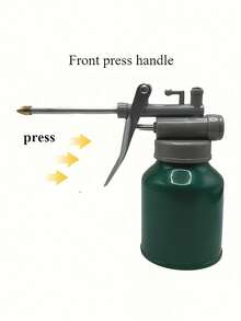 1pc 250ml Manual Grease Gun - Durable Metal Oil Can With Long Nozzle, Suitable For Automotive And Machinery Industry Grease Pumps, Green/Red, High Quality Construction