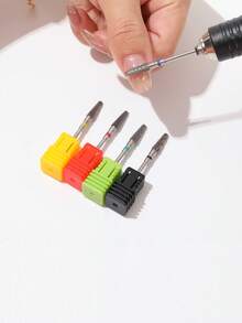 1pc Tungsten Carbide Nail Drill Bit Electric Manicure Drill Machine Cutting Milling Deburring Accessory Pedicure Tool - Multicolor - View 2