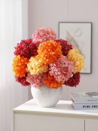 1/2Pcs Artificial Hydrangea Flowers, 14.17in Real Touch Silk Hydrangea, Fake Flowers For Wedding Centerpiece, DIY Bouquet, Home Decoration Living Room, Vase Decor, Bedroom Bedside Decoration, Bridal Bouquet, Birthday Party, New Year Decor, Valentine's Day