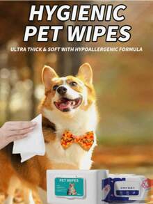 80pcs/Pack Non-Woven Pet Cleaning Wet Wipes, Outdoor Pet Supplies, Universal EDI Pure Water Alcohol-Free Wet Wipes, Disposable Wet Wipes - White - View 4