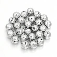 20-200pcs/Pack CCB Round Faceted Disco Ball Beads, Multi-Size, Fashion Classic Casual Gold & Silver Jewelry Making DIY Beads, Spacer Beads For Bracelets, Necklaces, Crafts, Decorations, Pendants, Wholesale Beads - Faceted Round Beads - View 12